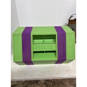 Vintage Rolykit Green Purple Tool Box Craft Fishing Sewing Organizer Portable
